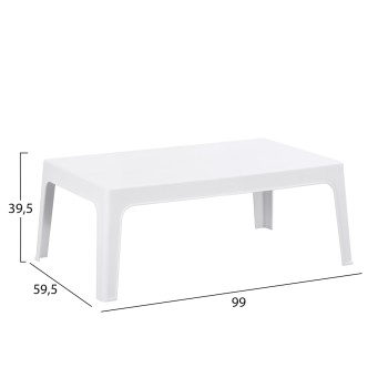 RECTANGULAR COFFEE TABLE SLEEK FK6367.01 POLYPROPYLENE IN WHITE 105x64x40Hcm. RECTANGULAR COFFEE TABLE SLEEK FK6367.01 POLYPROPYLENE IN WHITE 105x64x40Hcm.