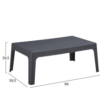 RECTANGULAR COFFEE TABLE SLEEK FK6367.10 POLYPROPYLENE IN DARK GREY 105x64x40Hcm. RECTANGULAR COFFEE TABLE SLEEK FK6367.10 POLYPROPYLENE IN DARK GREY 105x64x40Hcm.