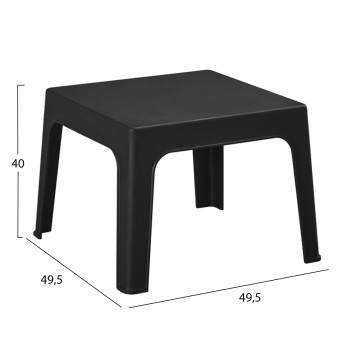 SQUARE COFFEE TABLE SLEEK FK6371.02 POLYPROPYLENE IN BLACK 56x56x40Hcm. SQUARE COFFEE TABLE SLEEK FK6371.02 POLYPROPYLENE IN BLACK 56x56x40Hcm.