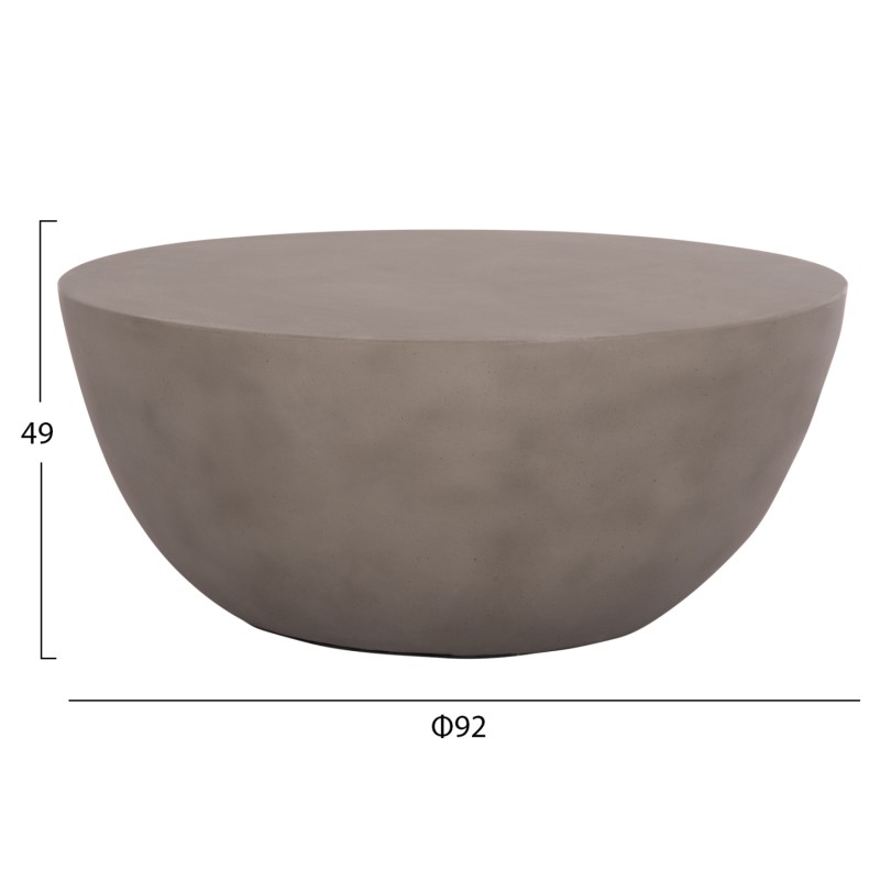 COFFEE TABLE ROUND ALLAN FK18162.03 FIBER CEMENT IN GREY--Φ92x49Hcm. COFFEE TABLE ROUND ALLAN FK18162.03 FIBER CEMENT IN GREY--Φ92x49Hcm.