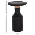 SIDE TABLE TRED(T) FK18169.01 FIBER CEMENT IN BLACK-NATURAL RATTAN--Φ40x61Hcm.
