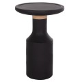 SIDE TABLE TRED(T) FK18169.01 FIBER CEMENT IN BLACK-NATURAL RATTAN--Φ40x61Hcm.