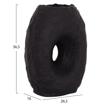 DECORATIVE TABLE VASE NAMENTIS FK4673.01L TERRACOTA IN BLACK COLOR--26.5x16x36.5Hcm. DECORATIVE TABLE VASE NAMENTIS FK4673.01L TERRACOTA IN BLACK COLOR--26.5x16x36.5Hcm.