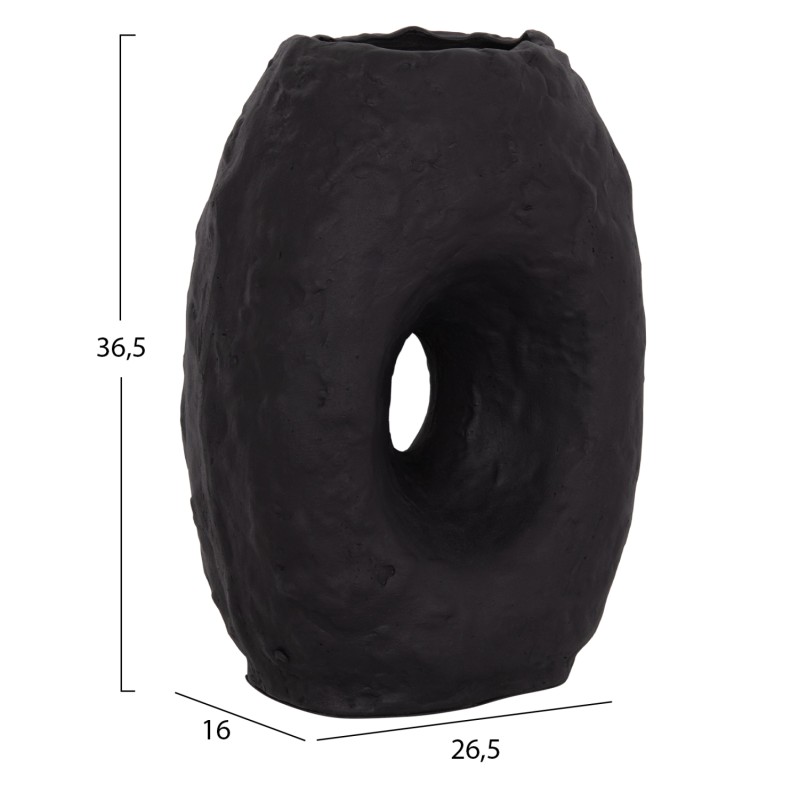 DECORATIVE TABLE VASE NAMENTIS FK4673.01L TERRACOTA IN BLACK COLOR--26.5x16x36.5Hcm. DECORATIVE TABLE VASE NAMENTIS FK4673.01L TERRACOTA IN BLACK COLOR--26.5x16x36.5Hcm.