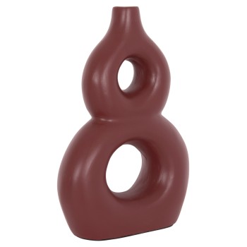 TABLE DECORATIVE VASE FIORIN FK4666.03S TERRACOTA IN MAROON RED--21x7.5x31Hcm.