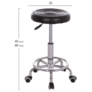 OFFICE DESIGNER'S SWIVEL STOOL IRIS FK212.21 BLACK PU Φ32x45-60Hcm. OFFICE DESIGNER'S SWIVEL STOOL IRIS FK212.21 BLACK PU Φ32x45-60Hcm.