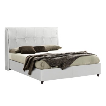 BED WITH STORAGE SPACE DREAMLET FK716.03 WHITE TEDDY FABRIC -FOR MATTRESS 160x200cm.