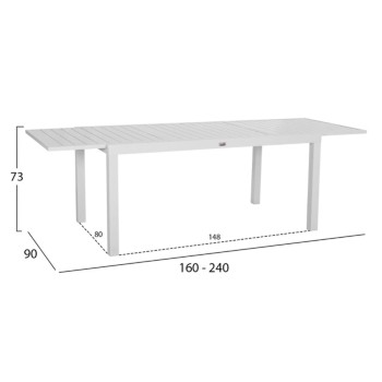 OUTDOOR DINING SET 5PCS KRUM FK21162 WHITE ALUMINUM-P.E.RATTAN-TEXTILENE