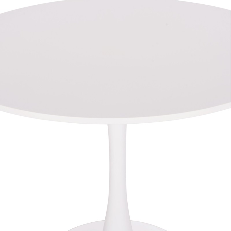 ROUND DINING TABLE BROLIN FK18141.01 MDF TOP-METAL BASE--WHITE Φ90x73Hcm. ROUND DINING TABLE BROLIN FK18141.01 MDF TOP-METAL BASE--WHITE Φ90x73Hcm.