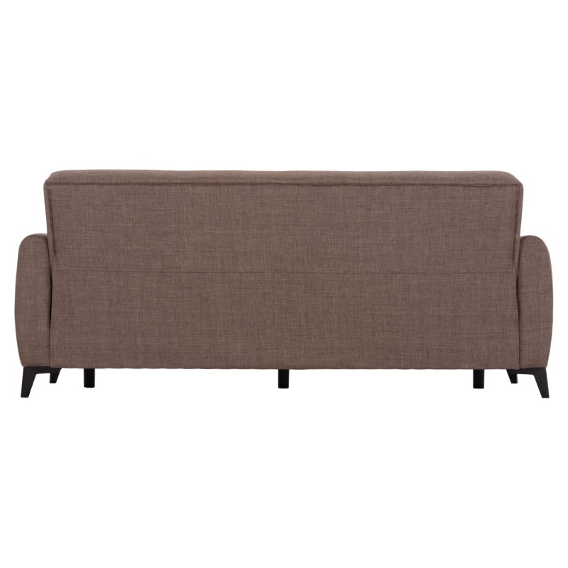 SOFA-BED 3-SEATER WITH STORAGE SPACE NIKKO FK3292.02 BROWN FABRIC 209x76x83Hcm. SOFA-BED 3-SEATER WITH STORAGE SPACE NIKKO FK3292.02 BROWN FABRIC 209x76x83Hcm.