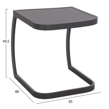 SUNBED SIDE TABLE RICKON FK6324.01 ALUMINUM IN GREY COLOR 45x48x49.5Hcm. SUNBED SIDE TABLE RICKON FK6324.01 ALUMINUM IN GREY COLOR 45x48x49.5Hcm.