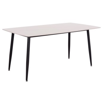 DINING TABLE RAVEN FK18150.01 CERAMIC TOP IN WHITE MARBLE-LOOK 160x80x74Hcm.