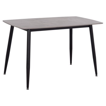 DINING TABLE RAVEN FK9854.13 CERAMIC TOP IN GREY MARBLE-BLACK METAL LEGS 120x70x73Hcm.