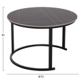 COFFEE TABLES 2PCS SET TALOS FK18140.02 BLACK MARBLE LOOK CERAMIC TOP Φ70x45.5Hcm. COFFEE TABLES 2PCS SET TALOS FK18140.02 BLACK MARBLE LOOK CERAMIC TOP Φ70x45.5Hcm.