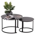 COFFEE TABLES 2PCS SET TALOS FK18140.02 BLACK MARBLE LOOK CERAMIC TOP Φ70x45.5Hcm. COFFEE TABLES 2PCS SET TALOS FK18140.02 BLACK MARBLE LOOK CERAMIC TOP Φ70x45.5Hcm.