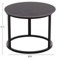 COFFEE TABLES 2PCS SET TALOS FK18140.02 BLACK MARBLE LOOK CERAMIC TOP Φ70x45.5Hcm. COFFEE TABLES 2PCS SET TALOS FK18140.02 BLACK MARBLE LOOK CERAMIC TOP Φ70x45.5Hcm.