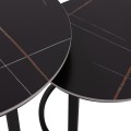 COFFEE TABLES 2PCS SET TALOS FK18140.02 BLACK MARBLE LOOK CERAMIC TOP Φ70x45.5Hcm. COFFEE TABLES 2PCS SET TALOS FK18140.02 BLACK MARBLE LOOK CERAMIC TOP Φ70x45.5Hcm.