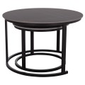 COFFEE TABLES 2PCS SET TALOS FK18140.02 BLACK MARBLE LOOK CERAMIC TOP Φ70x45.5Hcm. COFFEE TABLES 2PCS SET TALOS FK18140.02 BLACK MARBLE LOOK CERAMIC TOP Φ70x45.5Hcm.