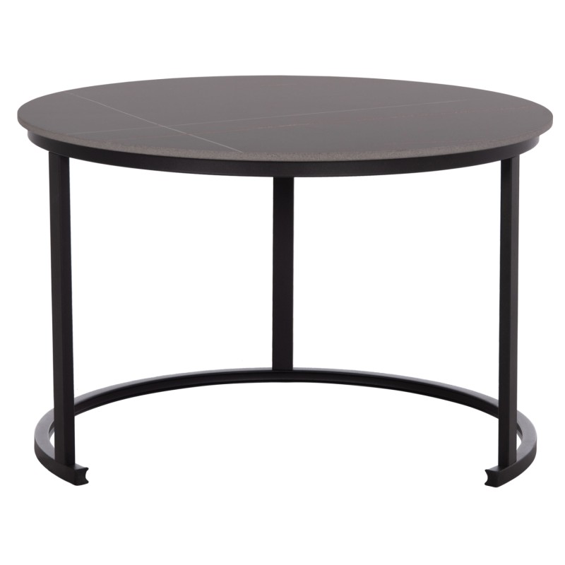 COFFEE TABLES 2PCS SET TALOS FK18140.02 BLACK MARBLE LOOK CERAMIC TOP Φ70x45.5Hcm. COFFEE TABLES 2PCS SET TALOS FK18140.02 BLACK MARBLE LOOK CERAMIC TOP Φ70x45.5Hcm.