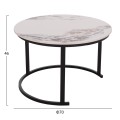 COFFEE TABLES 2PCS SET TALOS FK18140.03 WHITE MARBLE WITH BROWN "WATERS" LOOK CERAMIC TOP Φ70x45.5Hcm. COFFEE TABLES 2PCS SET TALOS FK18140.03 WHITE MARBLE WITH BROWN "WATERS" LOOK CERAMIC TOP Φ70x45.5Hcm.