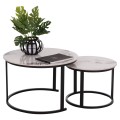 COFFEE TABLES 2PCS SET TALOS FK18140.03 WHITE MARBLE WITH BROWN "WATERS" LOOK CERAMIC TOP Φ70x45.5Hcm. COFFEE TABLES 2PCS SET TALOS FK18140.03 WHITE MARBLE WITH BROWN "WATERS" LOOK CERAMIC TOP Φ70x45.5Hcm.