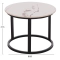 COFFEE TABLES 2PCS SET TALOS FK18140.03 WHITE MARBLE WITH BROWN "WATERS" LOOK CERAMIC TOP Φ70x45.5Hcm. COFFEE TABLES 2PCS SET TALOS FK18140.03 WHITE MARBLE WITH BROWN "WATERS" LOOK CERAMIC TOP Φ70x45.5Hcm.