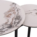 COFFEE TABLES 2PCS SET TALOS FK18140.03 WHITE MARBLE WITH BROWN "WATERS" LOOK CERAMIC TOP Φ70x45.5Hcm. COFFEE TABLES 2PCS SET TALOS FK18140.03 WHITE MARBLE WITH BROWN "WATERS" LOOK CERAMIC TOP Φ70x45.5Hcm.