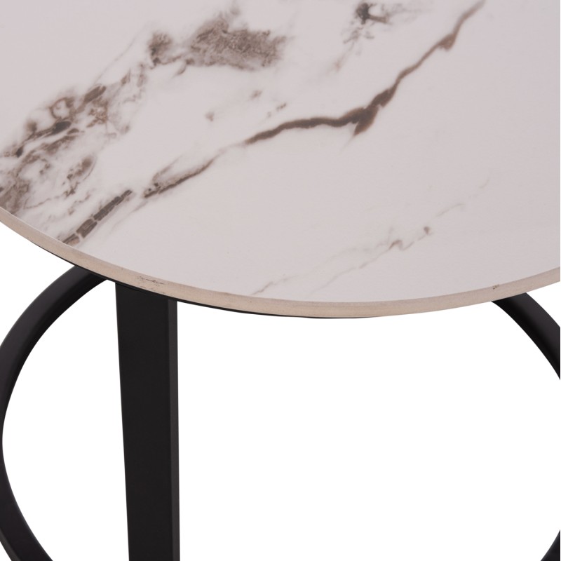 COFFEE TABLES 2PCS SET TALOS FK18140.03 WHITE MARBLE WITH BROWN "WATERS" LOOK CERAMIC TOP Φ70x45.5Hcm. COFFEE TABLES 2PCS SET TALOS FK18140.03 WHITE MARBLE WITH BROWN "WATERS" LOOK CERAMIC TOP Φ70x45.5Hcm.