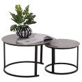 COFFEE TABLES 2PCS SET TALOS FK18140.04 GREY MARBLE LOOK CERAMIC TOP Φ70x45.5Hcm. COFFEE TABLES 2PCS SET TALOS FK18140.04 GREY MARBLE LOOK CERAMIC TOP Φ70x45.5Hcm.