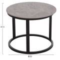 COFFEE TABLES 2PCS SET TALOS FK18140.04 GREY MARBLE LOOK CERAMIC TOP Φ70x45.5Hcm. COFFEE TABLES 2PCS SET TALOS FK18140.04 GREY MARBLE LOOK CERAMIC TOP Φ70x45.5Hcm.