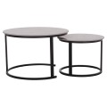 COFFEE TABLES 2PCS SET TALOS FK18140.04 GREY MARBLE LOOK CERAMIC TOP Φ70x45.5Hcm. COFFEE TABLES 2PCS SET TALOS FK18140.04 GREY MARBLE LOOK CERAMIC TOP Φ70x45.5Hcm.