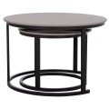 COFFEE TABLES 2PCS SET TALOS FK18140.04 GREY MARBLE LOOK CERAMIC TOP Φ70x45.5Hcm. COFFEE TABLES 2PCS SET TALOS FK18140.04 GREY MARBLE LOOK CERAMIC TOP Φ70x45.5Hcm.
