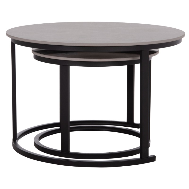 COFFEE TABLES 2PCS SET TALOS FK18140.04 GREY MARBLE LOOK CERAMIC TOP Φ70x45.5Hcm. COFFEE TABLES 2PCS SET TALOS FK18140.04 GREY MARBLE LOOK CERAMIC TOP Φ70x45.5Hcm.