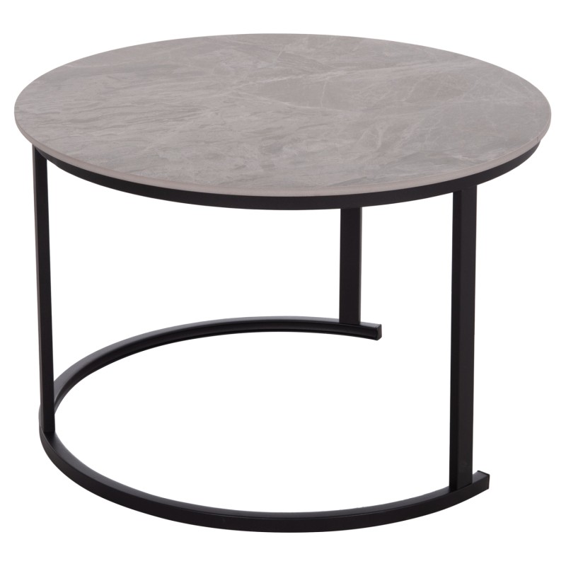 COFFEE TABLES 2PCS SET TALOS FK18140.04 GREY MARBLE LOOK CERAMIC TOP Φ70x45.5Hcm. COFFEE TABLES 2PCS SET TALOS FK18140.04 GREY MARBLE LOOK CERAMIC TOP Φ70x45.5Hcm.