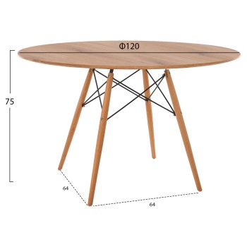 DINING SET 5PCS BRAVE FK21188 WITH 4 CHAIRS & ROUND TABLE