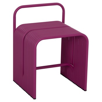 STOOL SERIES INTREPID FK6326.05 ALUMINUM IN PURPLE COLOR 40x38x55Hcm.