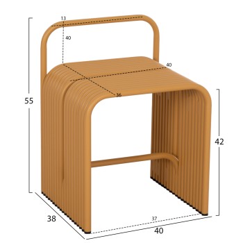 STOOL SERIES INTREPID FK6326.06 ALUMINUM IN MUSTARD YELLOW COLOR 40x38x55Hcm.