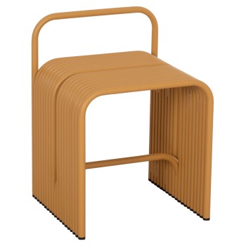 STOOL SERIES INTREPID FK6326.06 ALUMINUM IN MUSTARD YELLOW COLOR 40x38x55Hcm.
