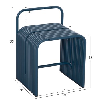 STOOL SERIES INTREPID FK6326.08 ALUMINUM IN BLUE COLOR 40x38x55Hcm.
