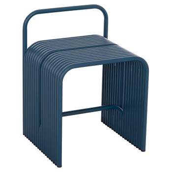 STOOL SERIES INTREPID FK6326.08 ALUMINUM IN BLUE COLOR 40x38x55Hcm.