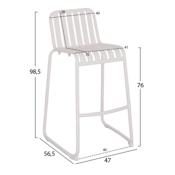 BAR STOOL ALUMINUM RACHEL FK6341.02 WHITE COLOR 47x56.5x98.5Hcm. BAR STOOL ALUMINUM RACHEL FK6341.02 WHITE COLOR 47x56.5x98.5Hcm.