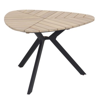 OUTDOOR TABLE TRADEN FK6242 ACACIA WOOD IN LEAF SHAPE-METAL LEGS 110x108x76Hcm.