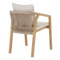 OUTDOOR DINING CHAIR CONTREL FK6244.01 ACACIA WOOD IN NATURAL-ROPE & CUSHIONS IN BEIGE 58x60x74H OUTDOOR DINING CHAIR CONTREL FK6244.01 ACACIA WOOD IN NATURAL-ROPE & CUSHIONS IN BEIGE 58x60x74H