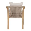 OUTDOOR DINING CHAIR CONTREL FK6244.01 ACACIA WOOD IN NATURAL-ROPE & CUSHIONS IN BEIGE 58x60x74H OUTDOOR DINING CHAIR CONTREL FK6244.01 ACACIA WOOD IN NATURAL-ROPE & CUSHIONS IN BEIGE 58x60x74H