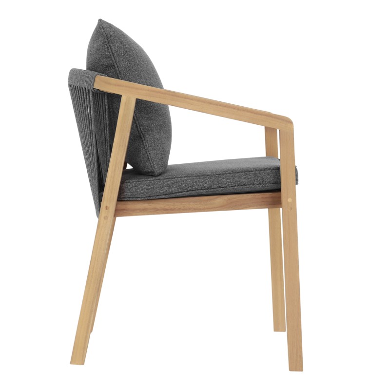 OUTDOOR DINING CHAIR CONTREL FK6244.02 ACACIA WOOD IN NATURAL-ROPE & CUSHIONS IN GREY 58x60x74Hcm. OUTDOOR DINING CHAIR CONTREL FK6244.02 ACACIA WOOD IN NATURAL-ROPE & CUSHIONS IN GREY 58x60x74Hcm.