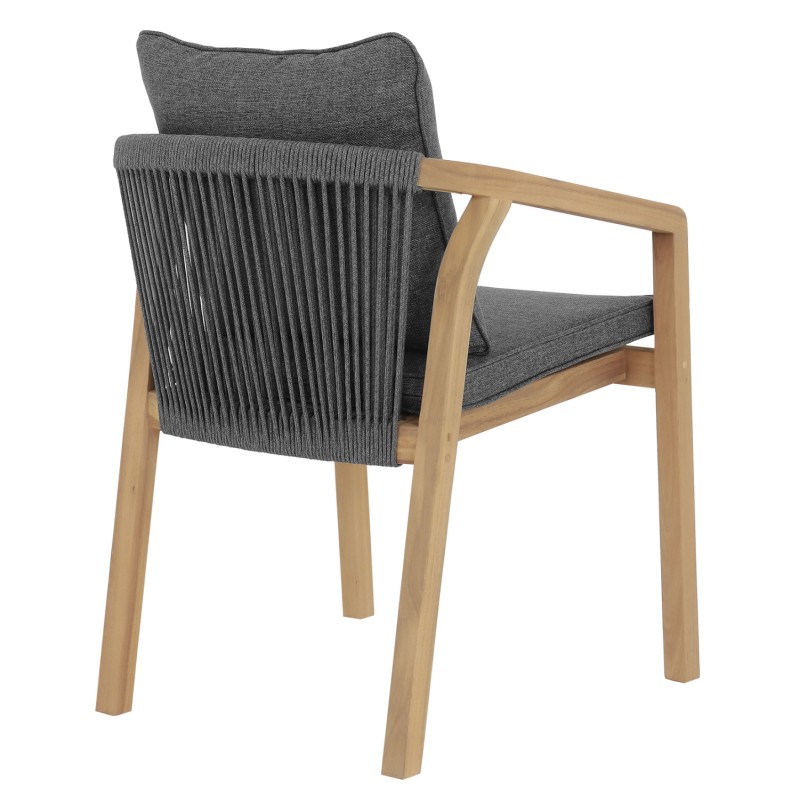 OUTDOOR DINING CHAIR CONTREL FK6244.02 ACACIA WOOD IN NATURAL-ROPE & CUSHIONS IN GREY 58x60x74Hcm. OUTDOOR DINING CHAIR CONTREL FK6244.02 ACACIA WOOD IN NATURAL-ROPE & CUSHIONS IN GREY 58x60x74Hcm.