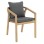 OUTDOOR DINING CHAIR CONTREL FK6244.02 ACACIA WOOD IN NATURAL-ROPE & CUSHIONS IN GREY 58x60x74Hcm.