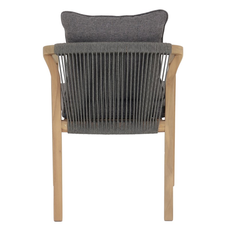 OUTDOOR DINING CHAIR CONTREL FK6244.02 ACACIA WOOD IN NATURAL-ROPE & CUSHIONS IN GREY 58x60x74Hcm. OUTDOOR DINING CHAIR CONTREL FK6244.02 ACACIA WOOD IN NATURAL-ROPE & CUSHIONS IN GREY 58x60x74Hcm.