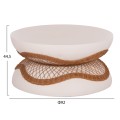 COFFEE TABLE ROUND ANNA FK18157.02 FIBER CEMENT IN WHITE-NATURAL RATTAN--Φ92x44.5Hcm. COFFEE TABLE ROUND ANNA FK18157.02 FIBER CEMENT IN WHITE-NATURAL RATTAN--Φ92x44.5Hcm.