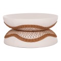 COFFEE TABLE ROUND ANNA FK18157.02 FIBER CEMENT IN WHITE-NATURAL RATTAN--Φ92x44.5Hcm. COFFEE TABLE ROUND ANNA FK18157.02 FIBER CEMENT IN WHITE-NATURAL RATTAN--Φ92x44.5Hcm.